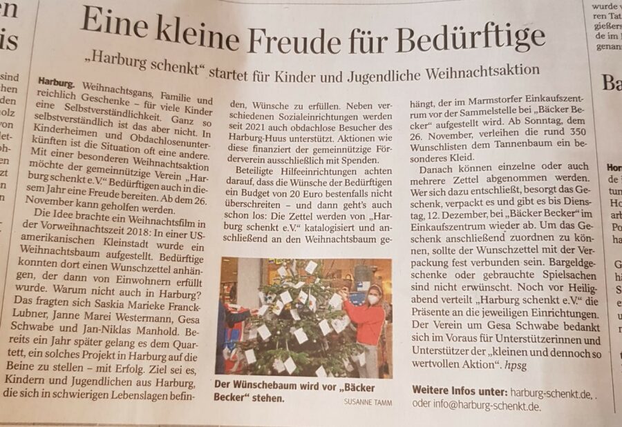 Harburg schenkt im Hamburger Abendblatt